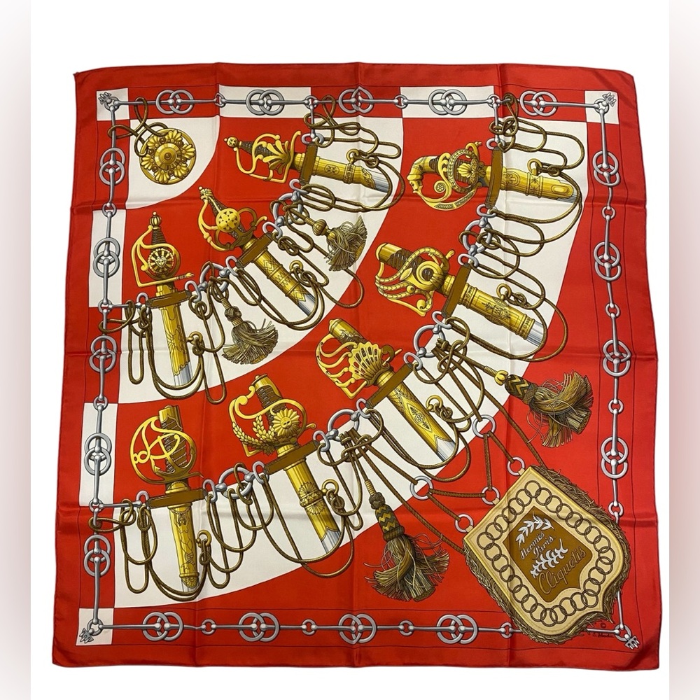 Hermes Vintage Silk Scarf Cliquetis Carre 90 Julie Abadie